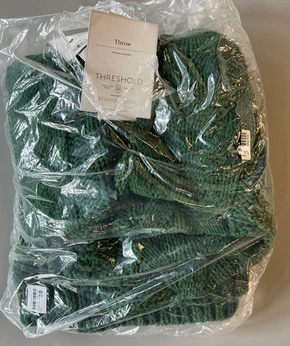 Knit throw blanket green - OUT OF PACKAGE