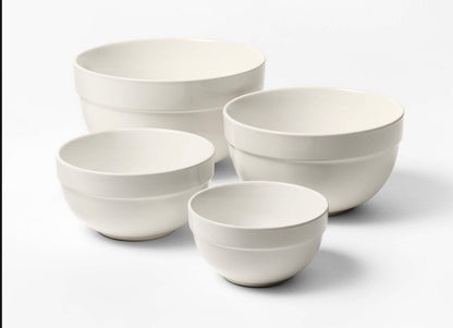 Figmint stoneware mixing bowl set 4pcs - OPEN PACKAGE - MINOR COSMETIC FLAWS - PICK UP ONLY