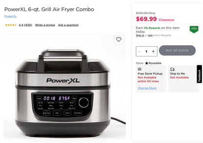 PowerXL 6-qt. Grill Air Fryer Combo