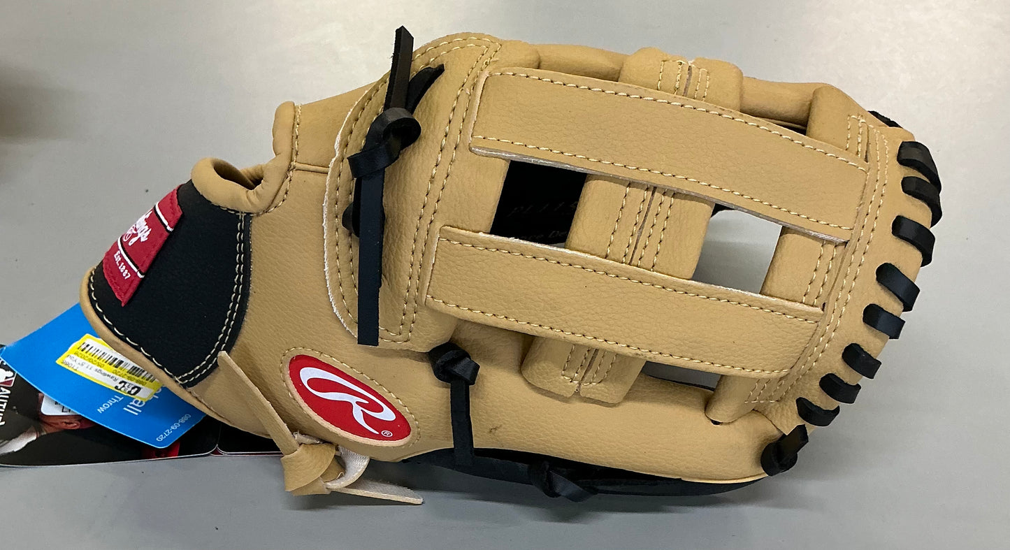 Rawlings 11.5” youth player series fielding glove: baseball right-handed tan PVC
