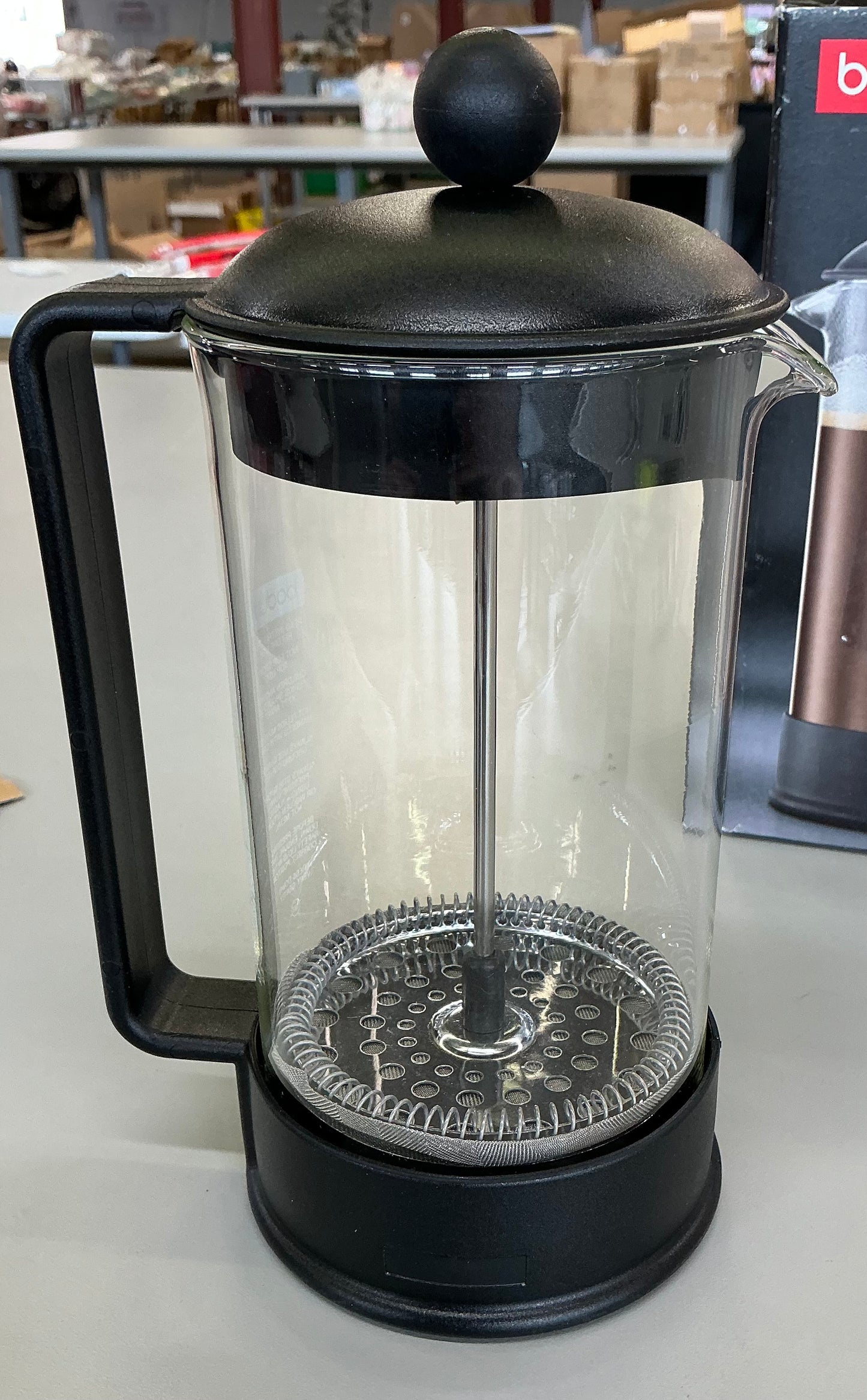 Bodum Brazil 8 cup 34oz French press coffee maker black: glass carafe, dishwasher-safe, manual coffee presser - open box
