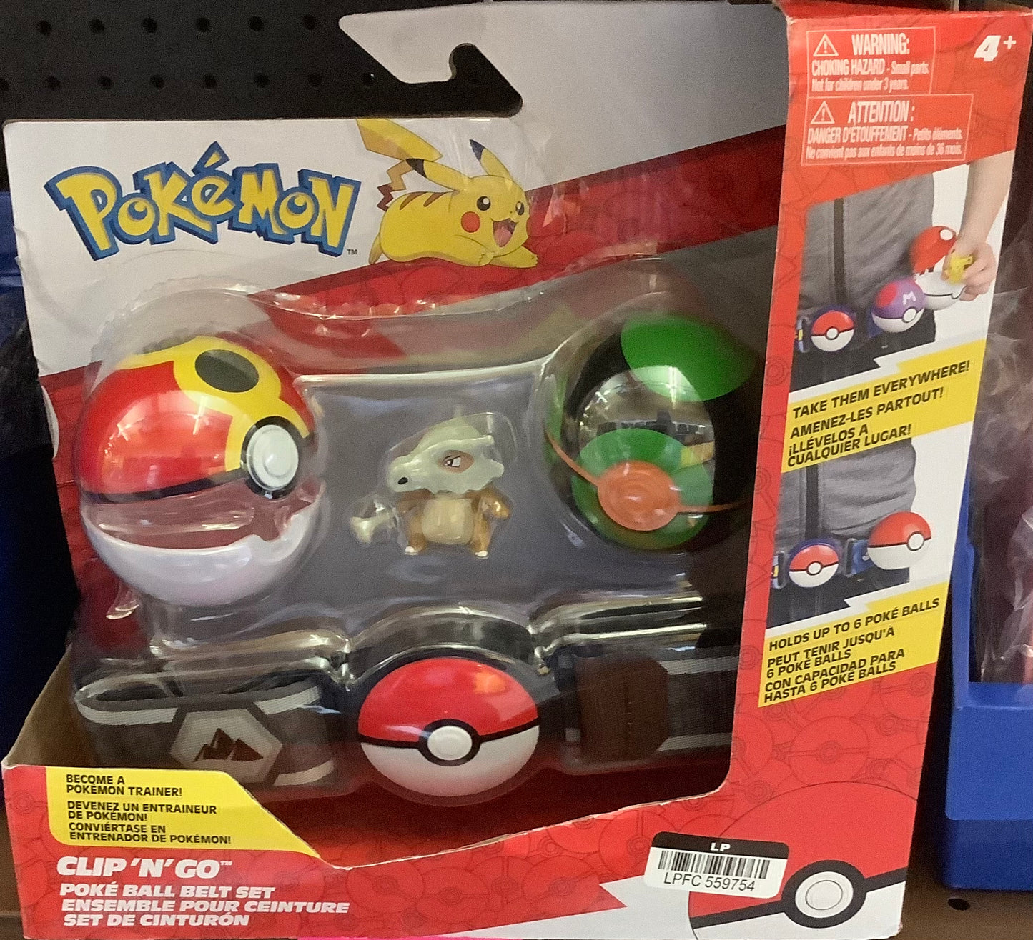 POKEMON CLIP 'N'GO BELT SET- Includes 2-Inch Pikachu Battle Figure with Poke Ball and Luxury Ball Accessories
