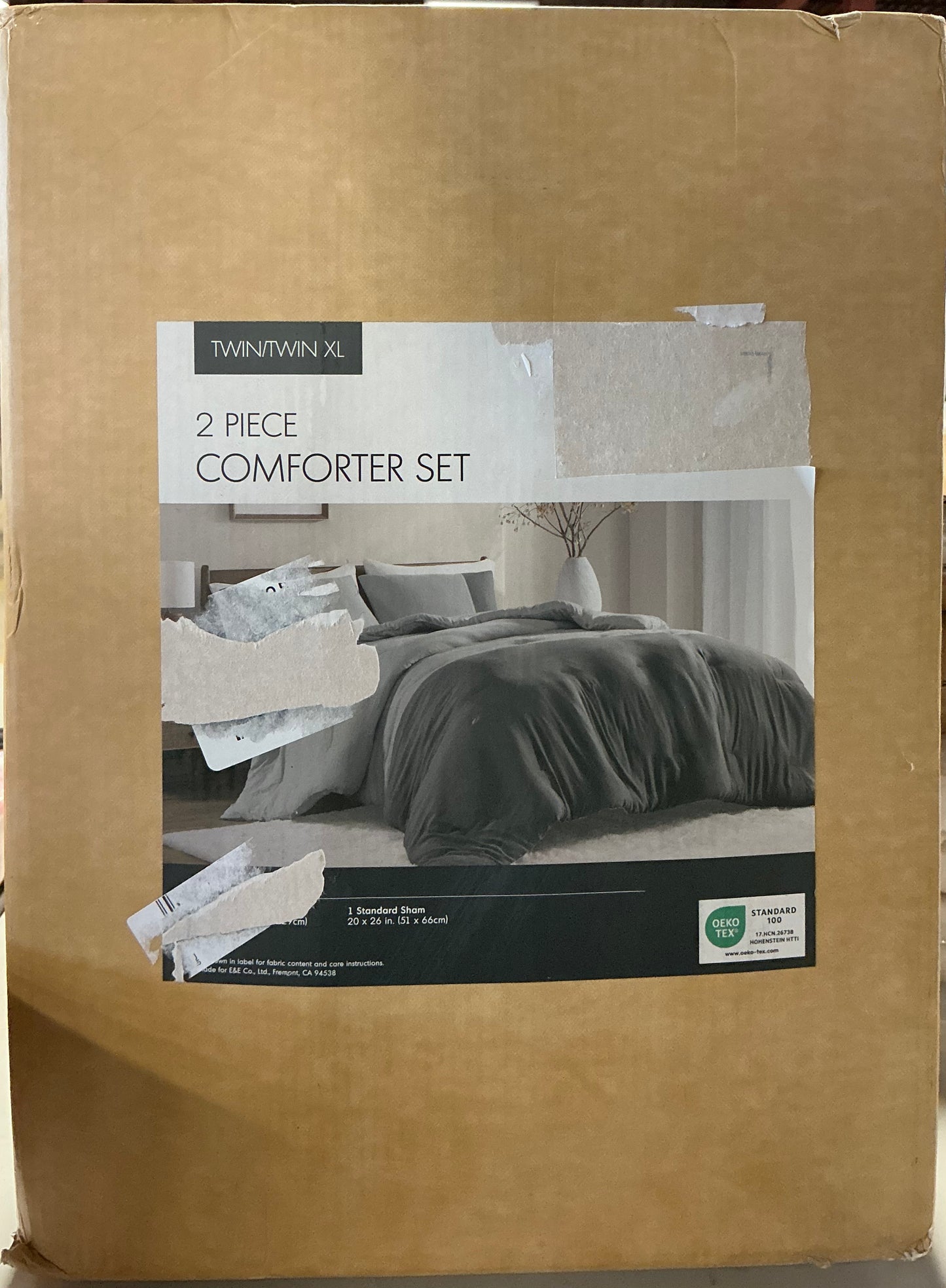 510 Design Miro Soft Washed Midweight Comforter Set 2 Pieces Twin/Twin XL-Grey