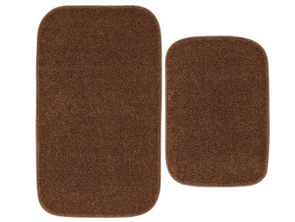 2 Pieces Sedona Bath Rug Set-21”x34” Bath Rug,17”x24” Bath Rug-Color(Cinnamon)
