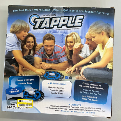 Tapple game: family word board by the op games - AS IS - OPEN BOX - MISSING 2 CARDS