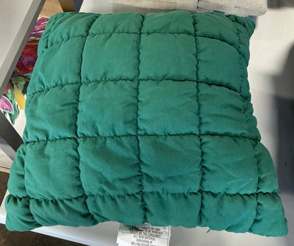 19x19” quilted solid pillow - Dark Green