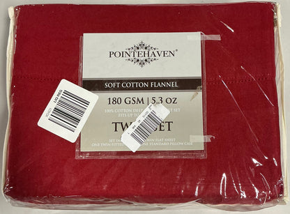 Pointehaven Cotton Brushed 180 Gsm Flannel 3 Pieces Sheet Set Twin