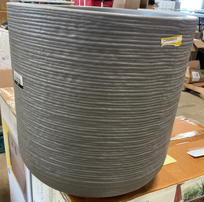 Fluted outdoor planter gray 12” - PICK UP ONLY