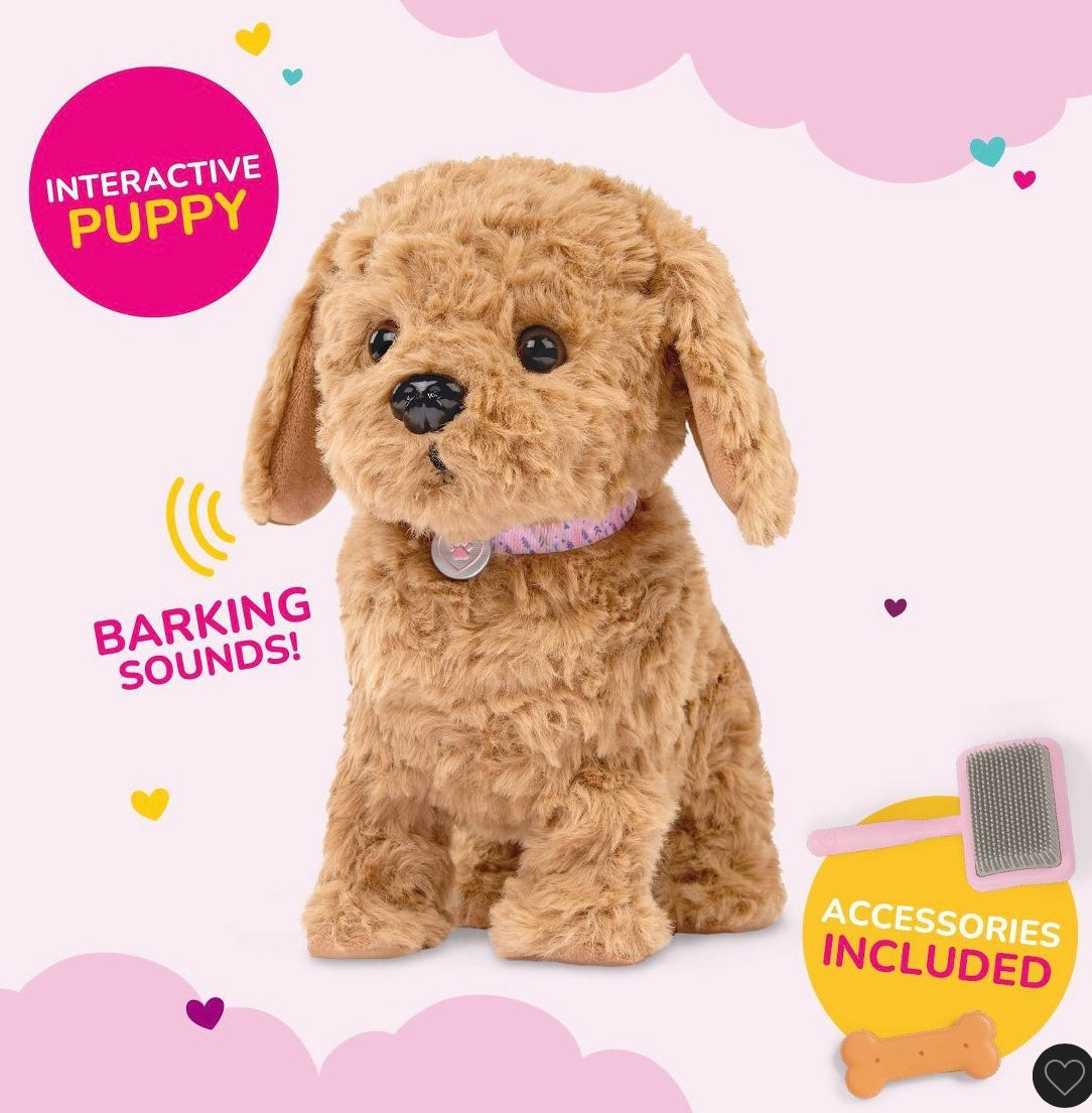 Our Generation playful paws Goldendoodle puppy walking & barking electronic interactive pet dog plush - OPEN PACKAGE