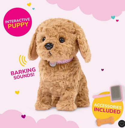 Our Generation playful paws Goldendoodle puppy walking & barking electronic interactive pet dog plush - OPEN PACKAGE