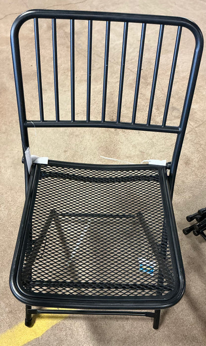 Wire back outdoor patio chair - Black - PICK UP ONLY