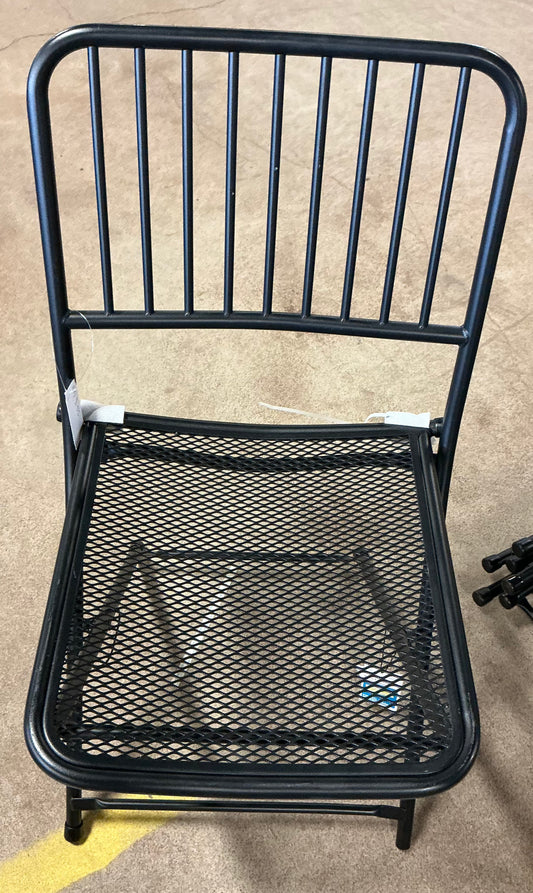 Wire back outdoor patio chair - Black - PICK UP ONLY