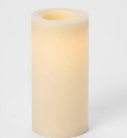 8” x 4” LED flameless black wick candle - AS IS - SOME MINOR COSMETIC FLAWS