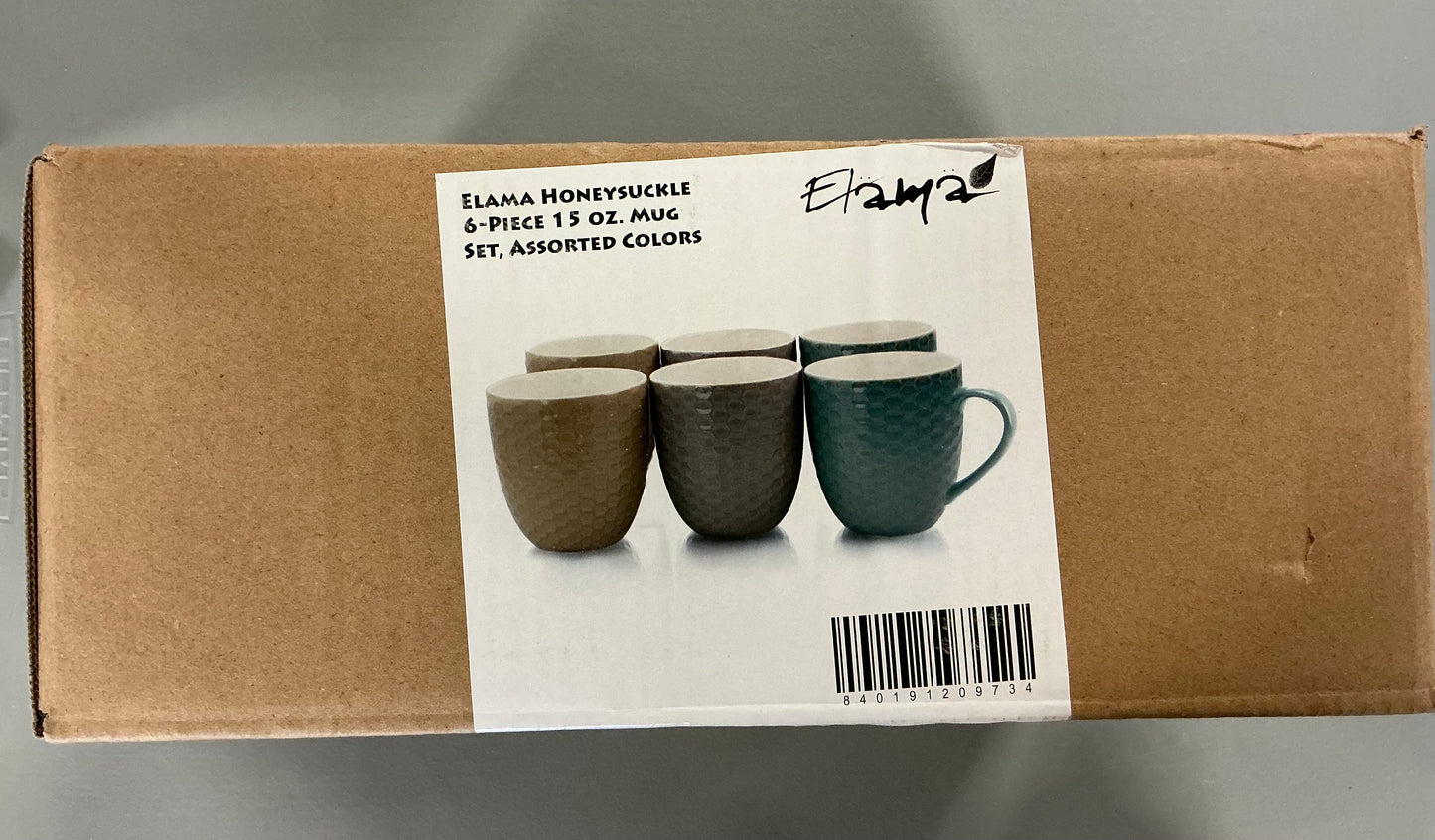 Elama Honeysuckle 6 Piece Assorted 6-pc. Geometric Coffee Mug - Open Box