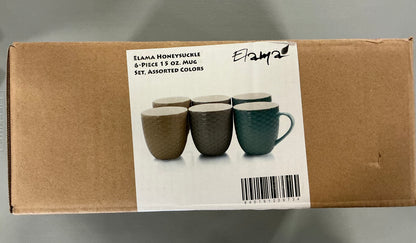 Elama Honeysuckle 6 Piece Assorted 6-pc. Geometric Coffee Mug - Open Box