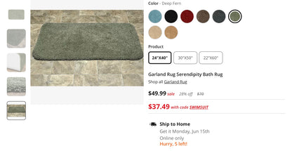 Garland Rug Serendipity Bath Rug 24 in x 40 in
