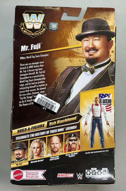 WWE elite legends Mr. Fuji action figure & accessories, series 30, 6” collectible set - DAMAGED PACKAGE