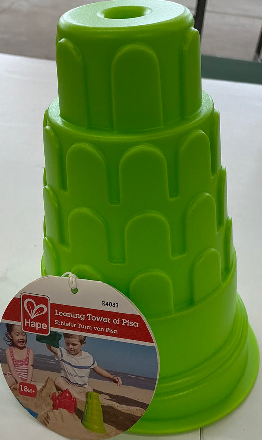 green Hape Leaning Tower of Pisa plastic sand mold designed for young children