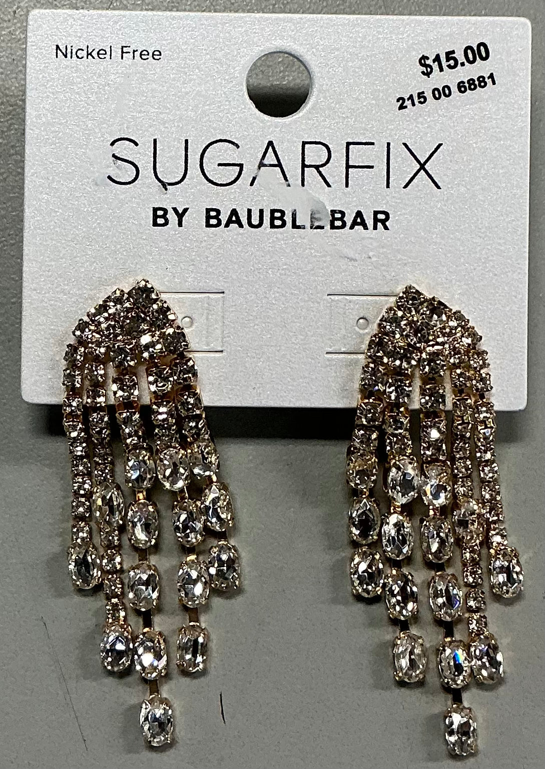 Sugarfix by Baublebar cascading rhinestone fringe statement earrings