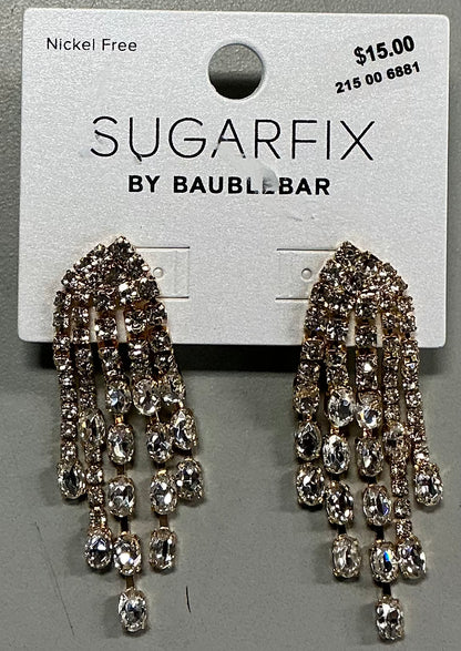 Sugarfix by Baublebar cascading rhinestone fringe statement earrings