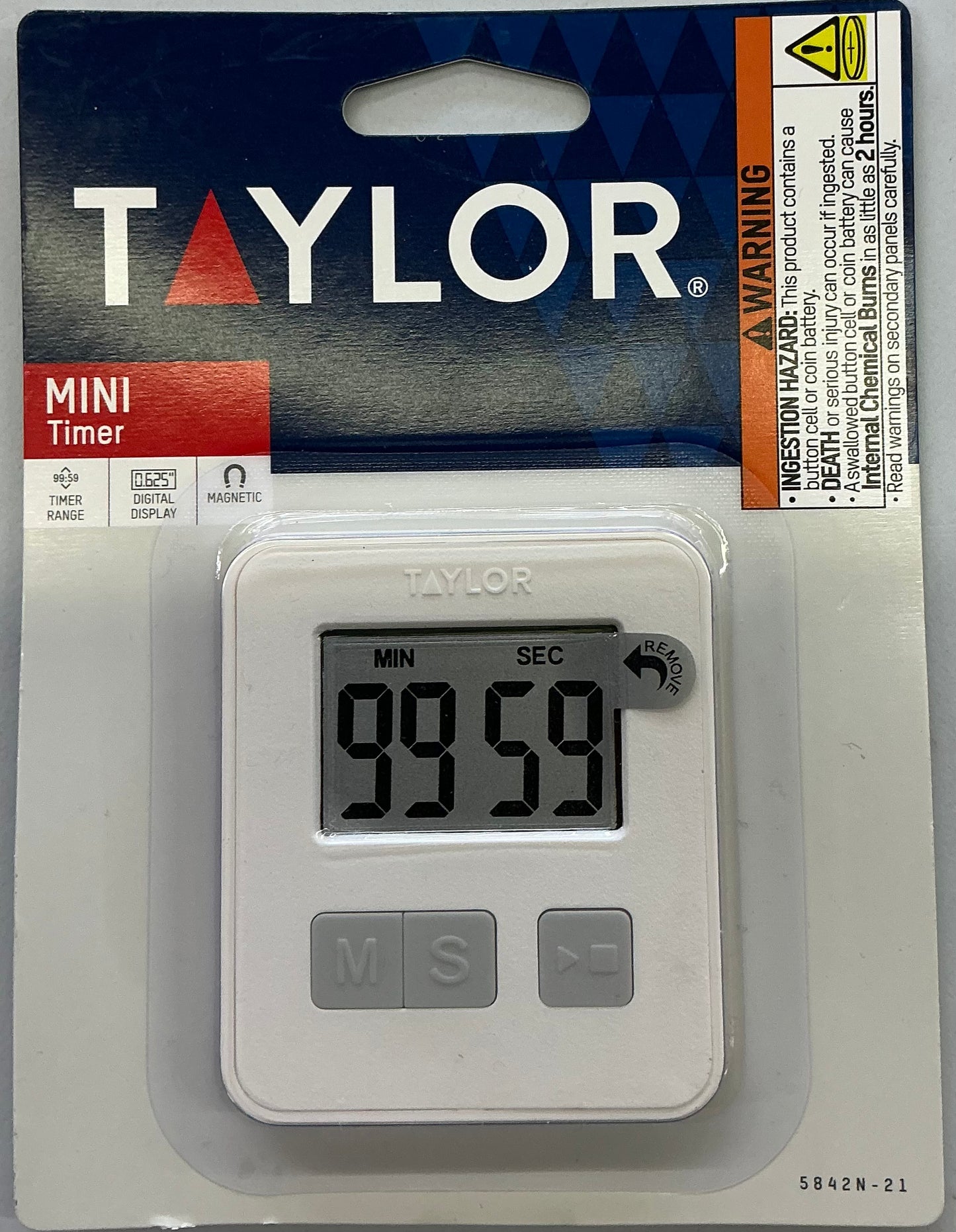 Taylor 99 minutes slim mini digital timer-batteries included