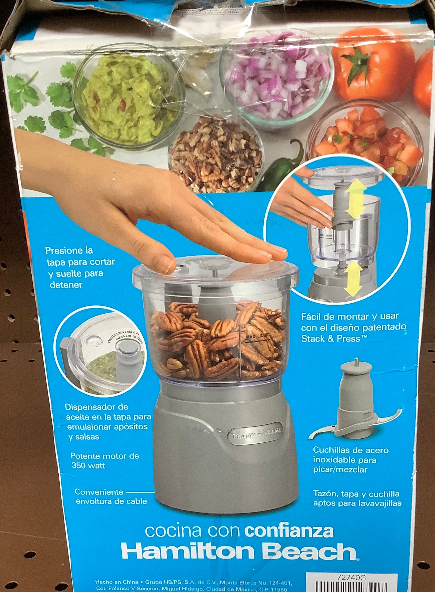 Hamilton Beach 3-Cup Stack and Press Food Chopper - Gray