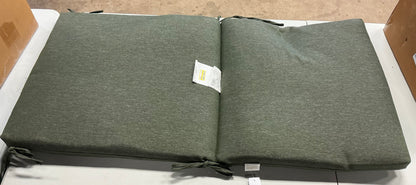 21”x43” Heathered solid chair cushion Dark Green - SOME MINOR COSMETIC FLAWS (INDENT IN SEAT CUSHION) - PICK UP ONLY