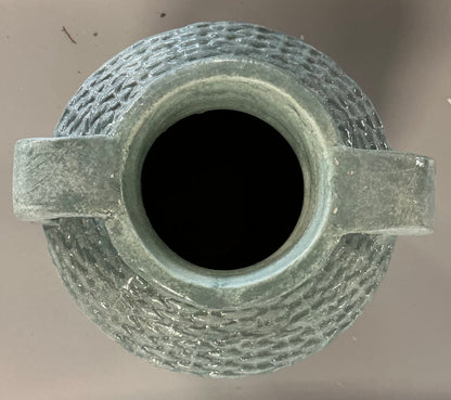 Small woven texture ceramic vase - Blue