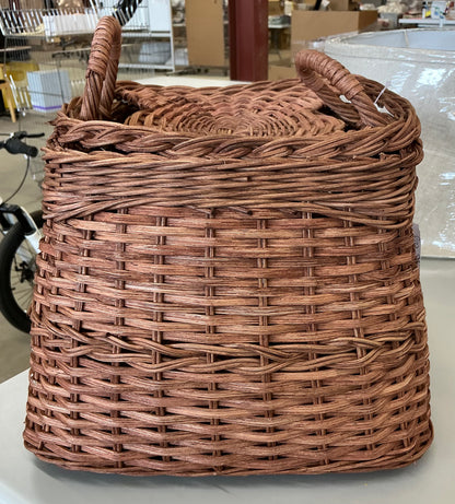 Square rattan basket dark brown - AS IS - SOME COSMETIC FLAWS