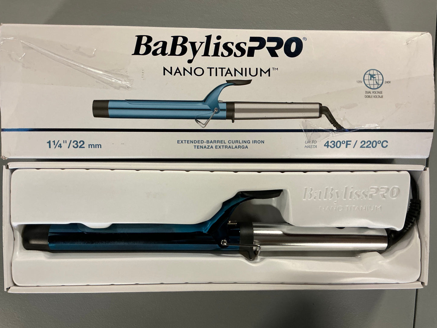 Thrifty 70 - BaByliss Nano Titanium Extended Barrel 1 1/4 Inch Curling Iron - Open Box - Used (See Picture )- AS IS - FINAL SALE NO RETURNS