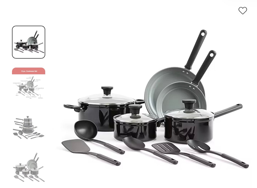 Cooks Ceramic 13-pc. Cookware Set - Damaged Box