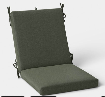 21”x43” Heathered solid chair cushion Dark Green - SOME MINOR COSMETIC FLAWS (INDENT IN SEAT CUSHION) - PICK UP ONLY