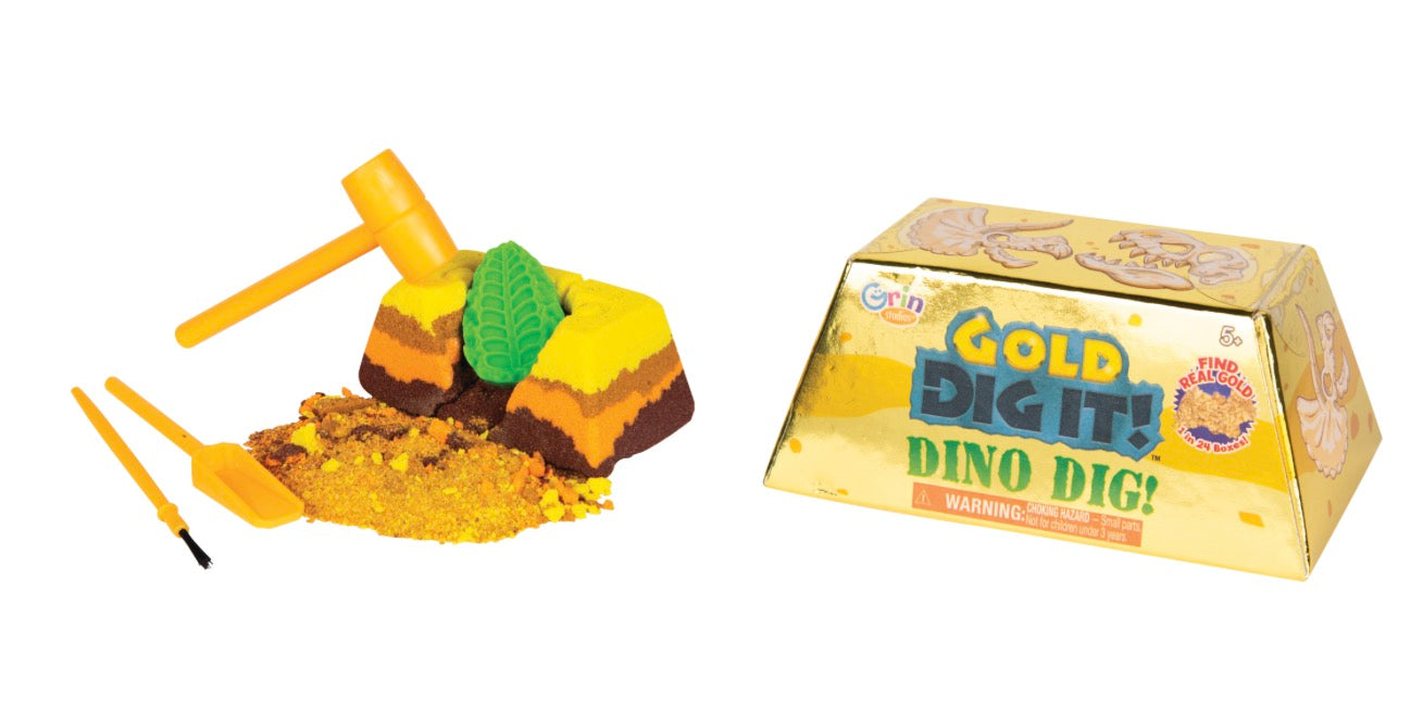 Grin Studios Gold Dig It Dino Dig brick mystery toy