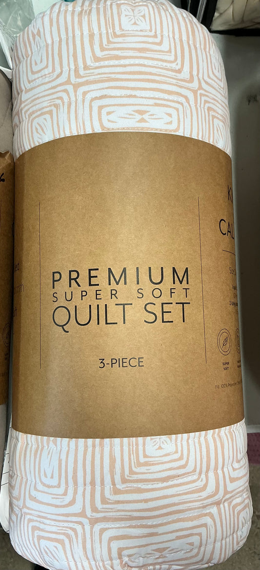 3 Piece All Season Lightweight Pattern Quilt Set king/cal king
