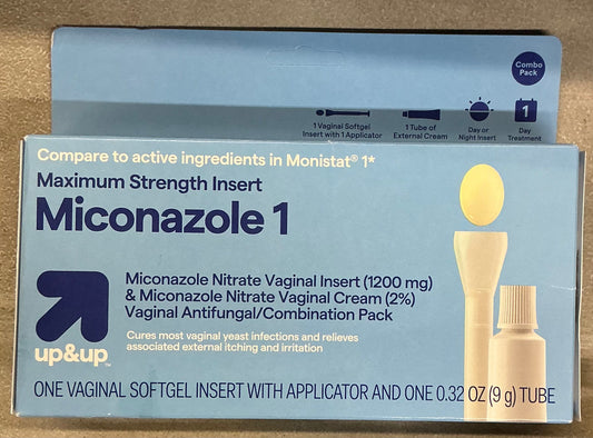 1-Day Miconazole Combination Pack for treating vaginal yeast infections
