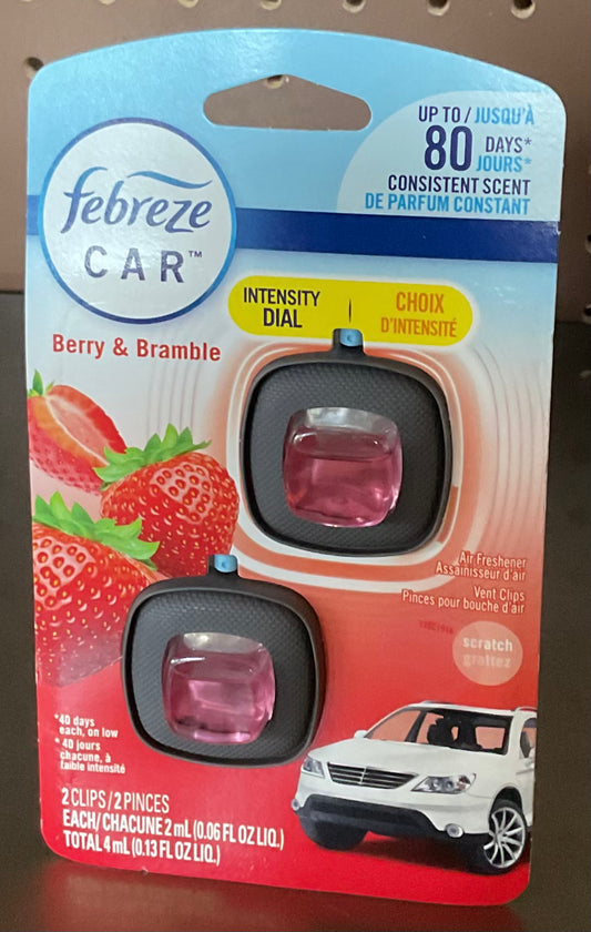 Febreze Car Air Freshener Vent Clip - Berry & Bramble - 0.13
fl oz/2pk