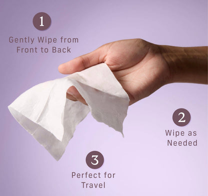 Niches & Nooks Intimate pH Balanced Refreshing Flushable Feminine Wipes, available in a 45-count package