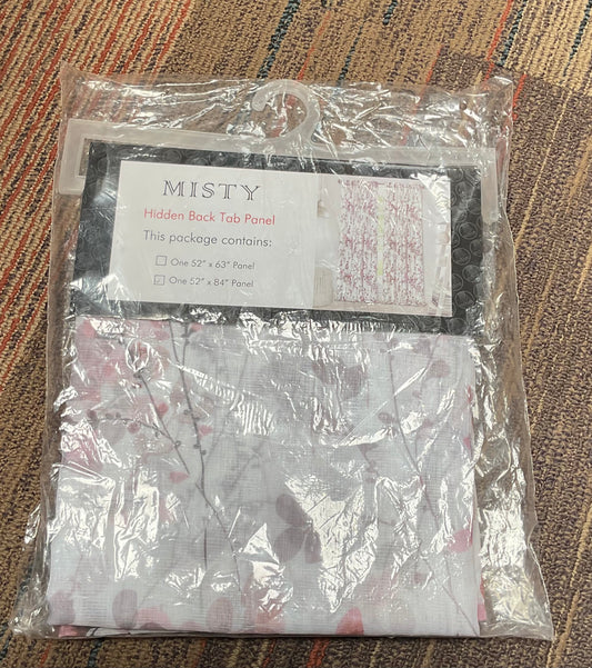 CLEARANCE- FINAL SALE- Achim Home Furnishings Misty Back Tab Window Curtain Panel, 52"× 84"", Blush