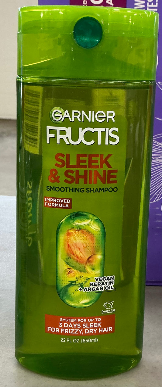 22 fl. oz. bottle of Garnier Fructis Sleek & Shine Smoothing Shampoo for frizzy, dry hair