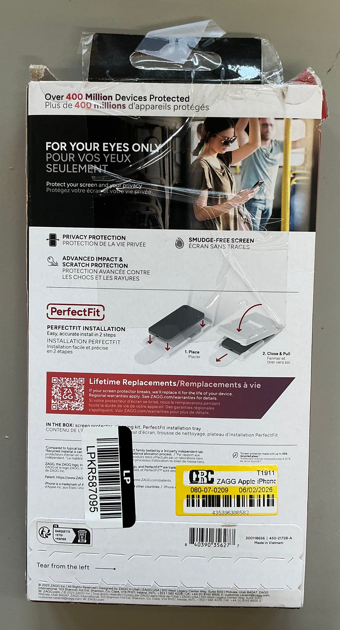 ZAGG Apple iPhone Air screen protector glass elite - OPEN BOX