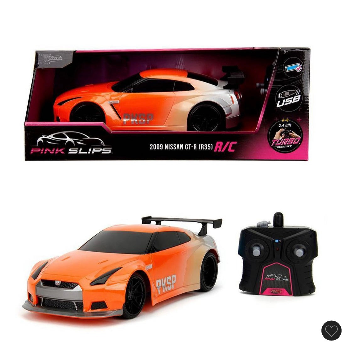 Jada pink slips RC 2009 Nissan Skyline GTR R35 - 1:16 scale - OPEN /DAMAGED BOX