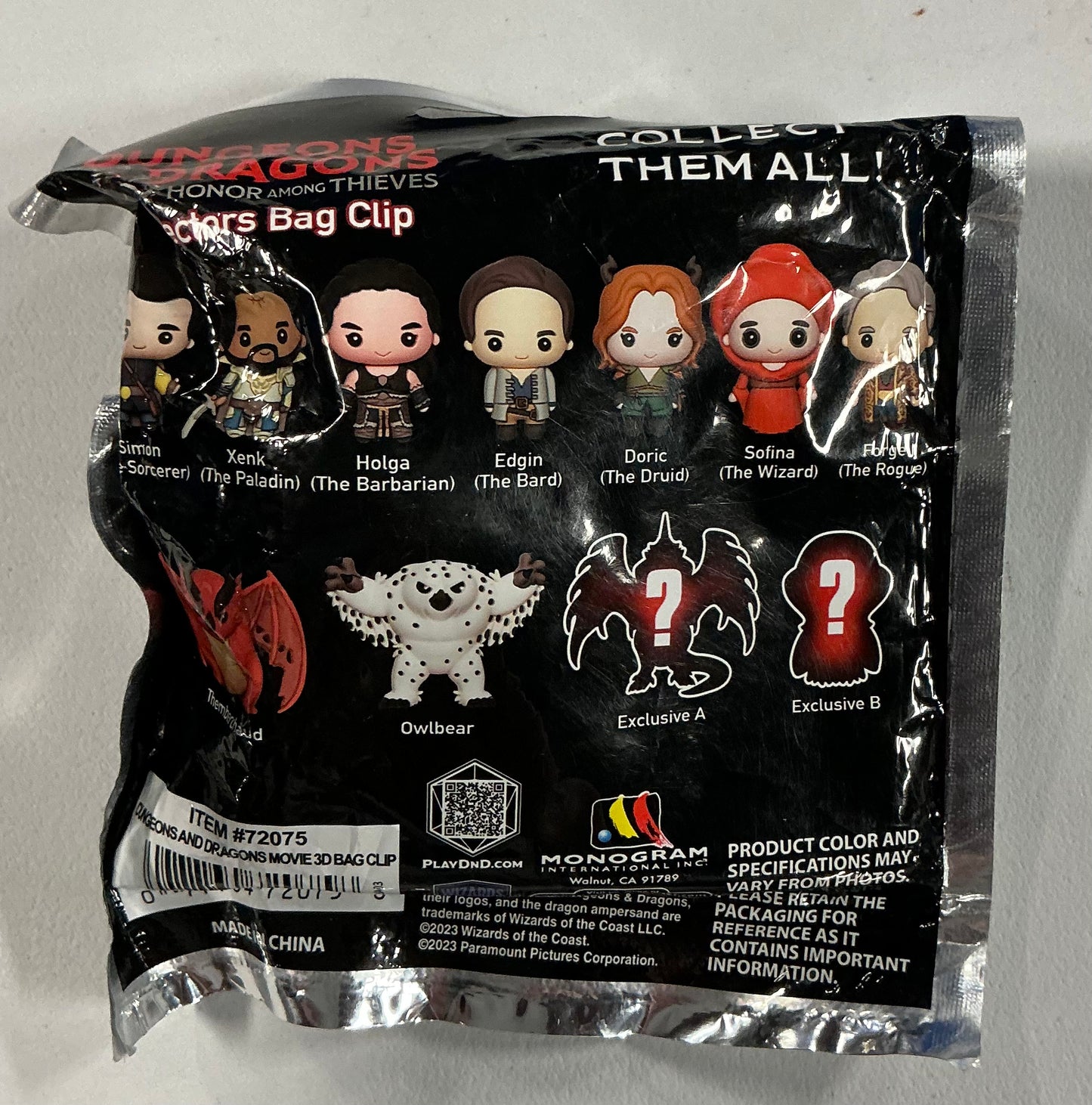 Dungeons and Dragons collectors bag clip - blind bag