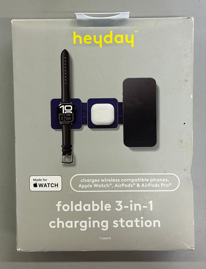 Qi2 wireless 3-in-1 folding charging pad - dark blue - AS IS DIRTY