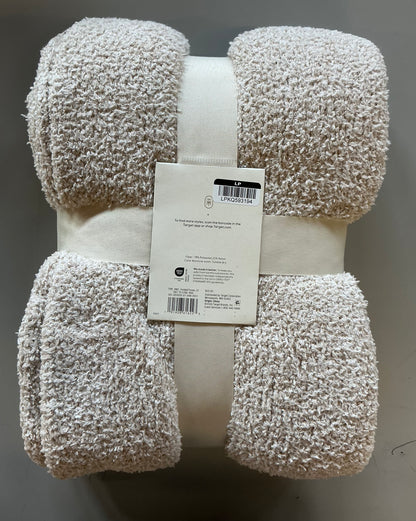 Cozy knit throw blanket 50”x60” - Sour Cream