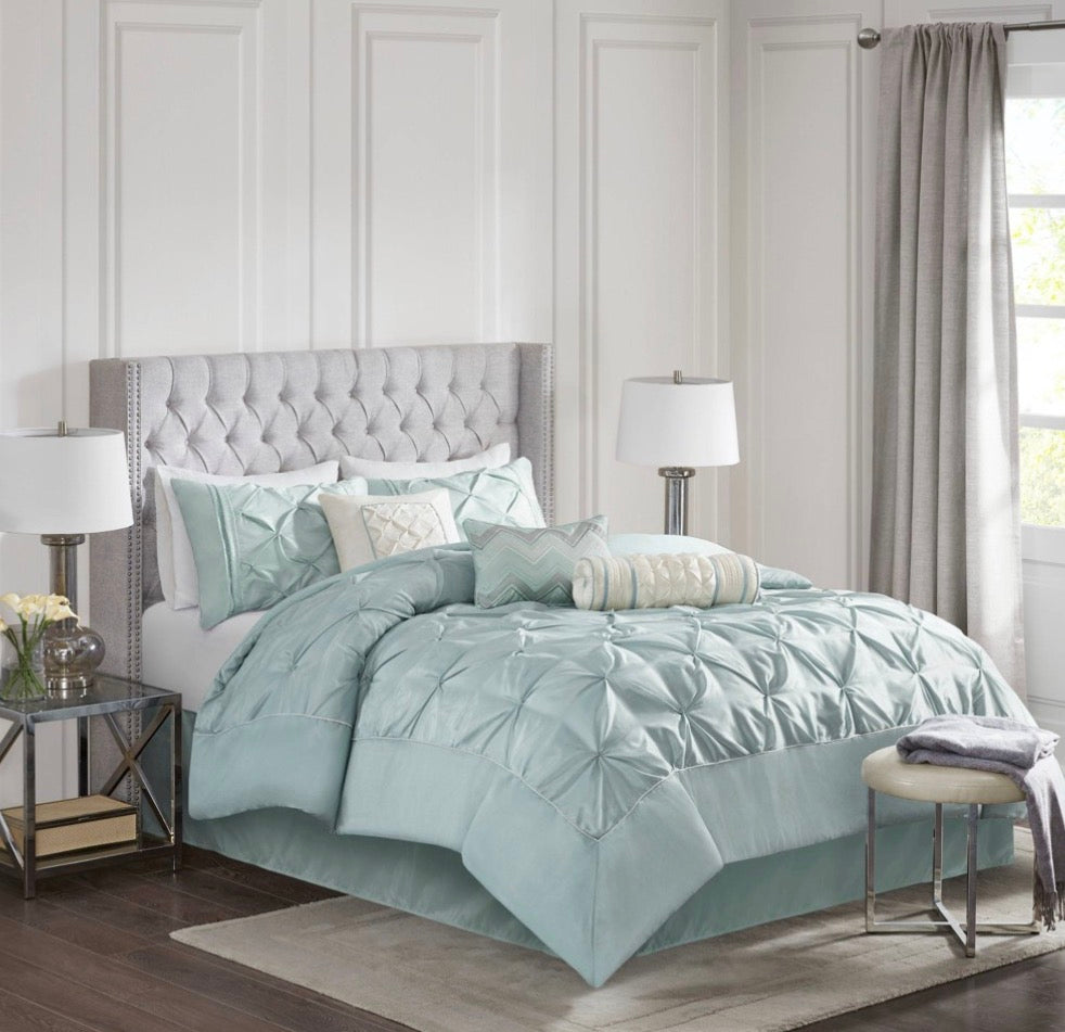 Madison Park Vivian 7 piece Comforter Set Queen-Color(Sea Foam)