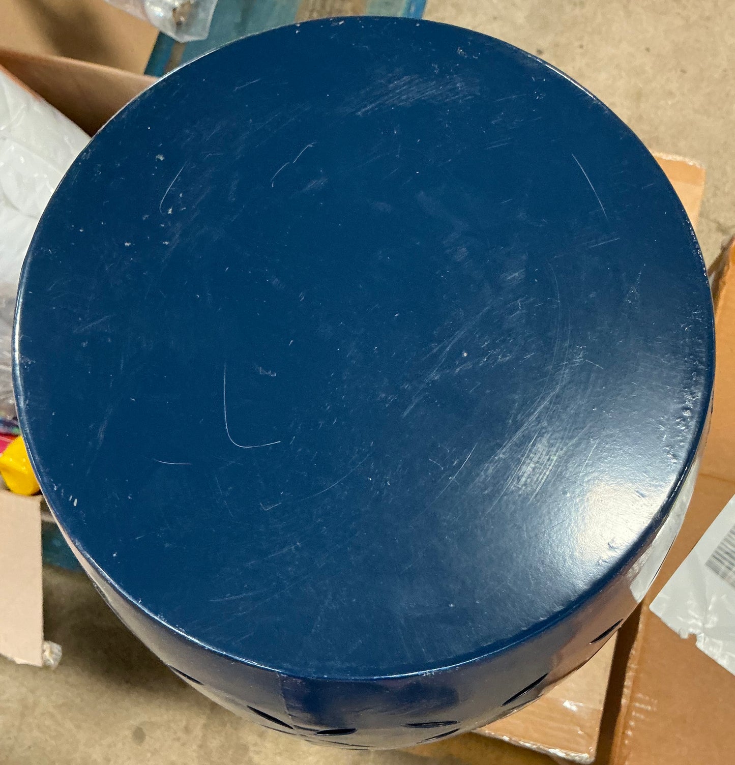 Lilac iron side table - dark blue - Christopher Knight Home - SOME COSMETIC FLAWS - PICK UP ONLY