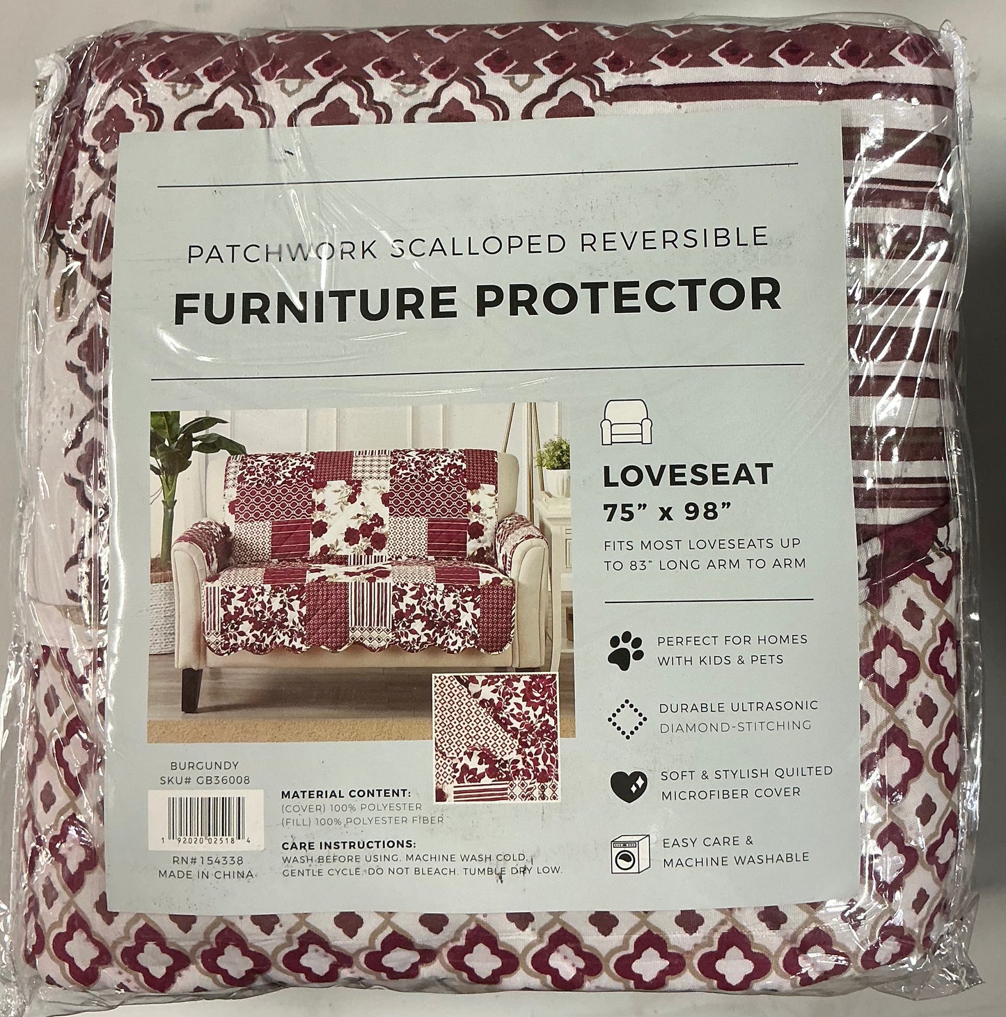 Linery Patchwork Loveseat Protector 75”x98”