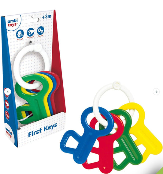 Ambi Toys First Keys, a classic rattle and teether set for infants