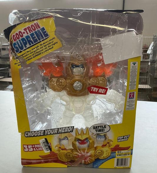 Goo Jit Zu meteor madness goo-tron supreme figure - AS IS - OPEN/DAMAGED BOX - MISSING PCS