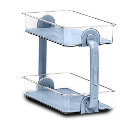 Madesmart Two Level Bath Storage Organzier Blue